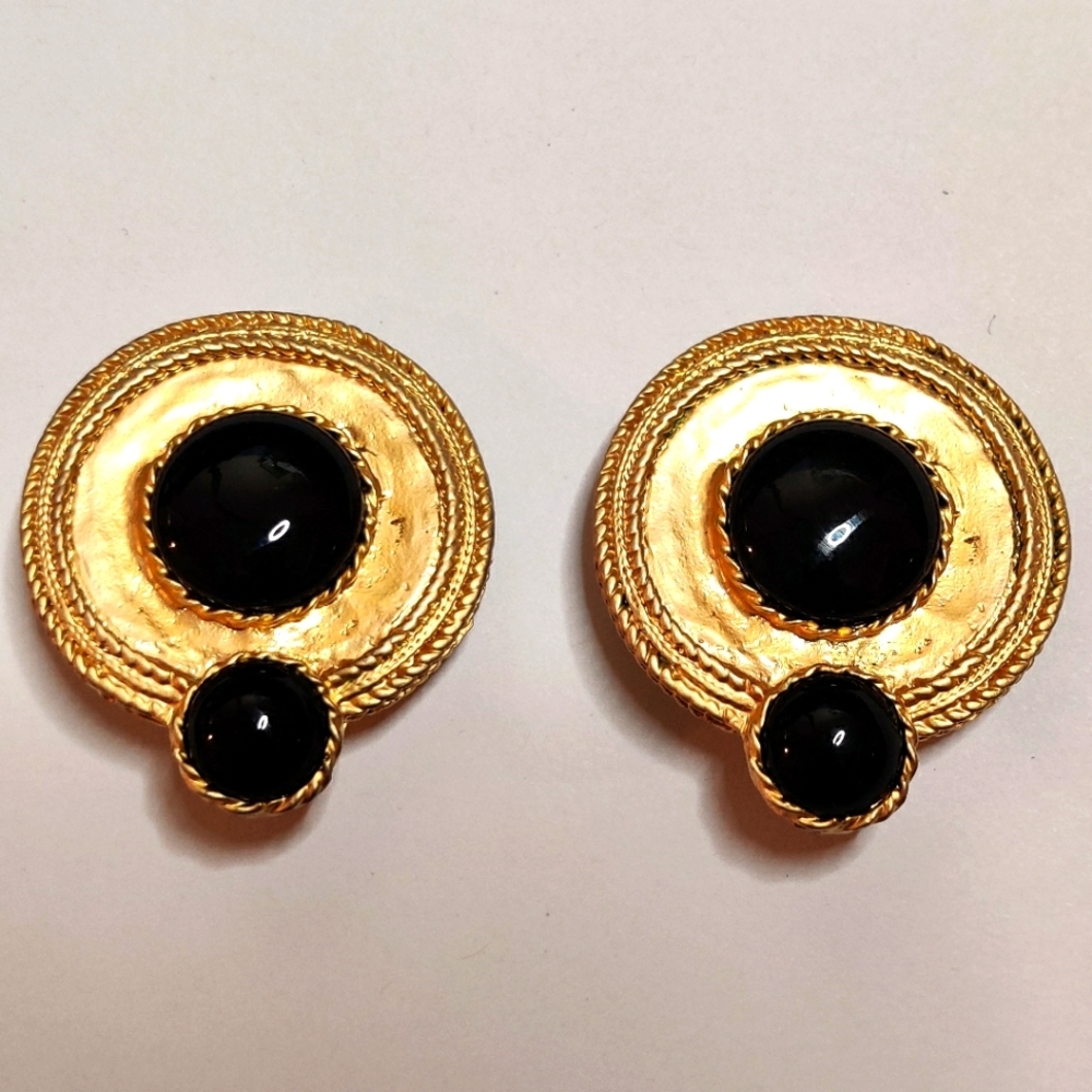 Vintage Etruscan Revival Statement Earrings